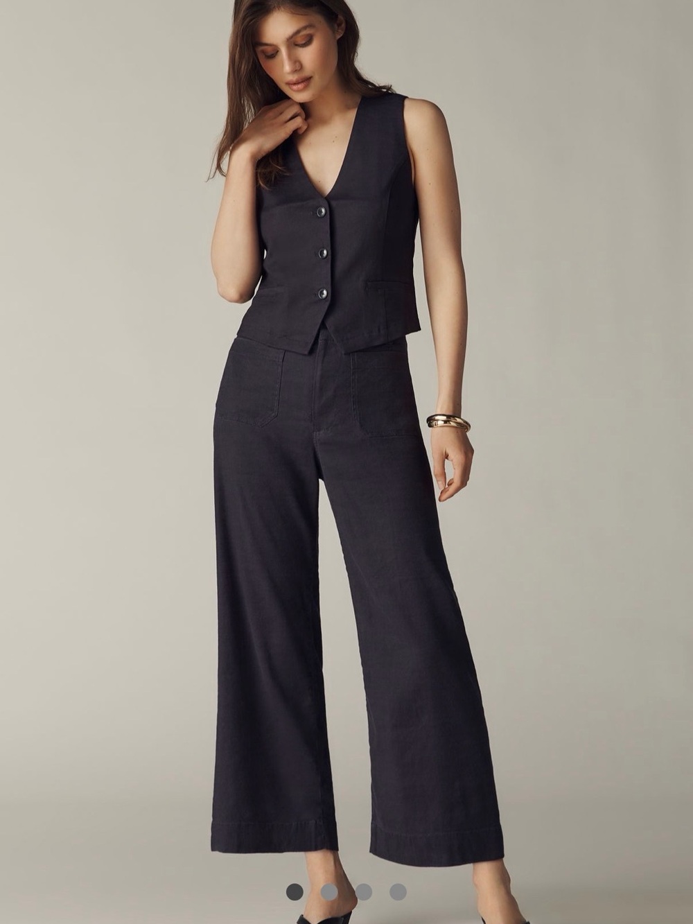 Maeve Black Colette Linen Stretch High Rise Pants